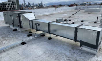 Galvanized rooftop ductwork and air handler runs